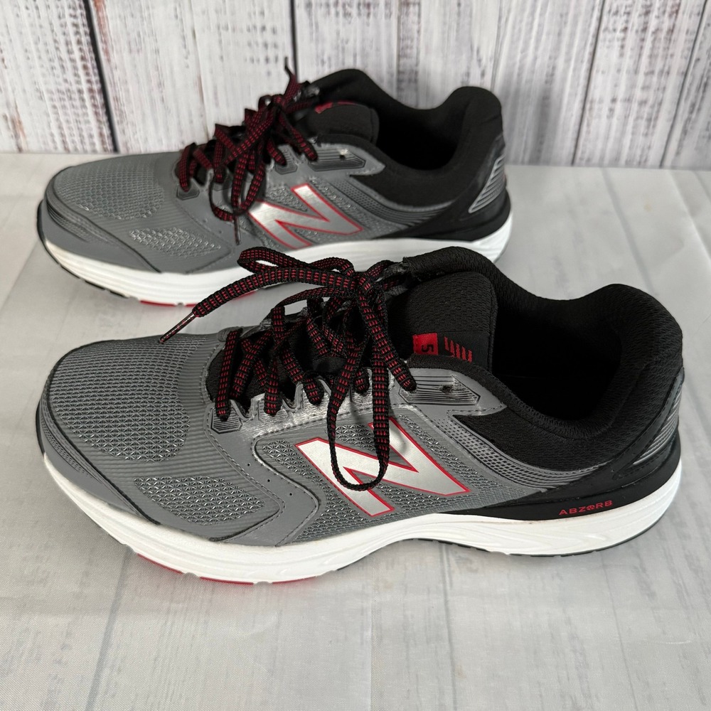 New Balance 560v7 Mens 10 4E Extra Wide Grey Black Red Running Shoes M560LS7